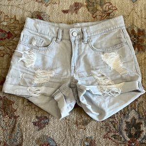 All saints very light gray ripped shorts